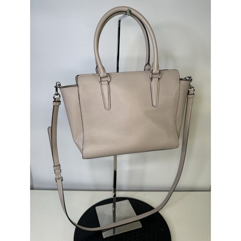 Coach - Leah Satchel Gray Leather Handbag - Missing Tag - Picture 6 of 9